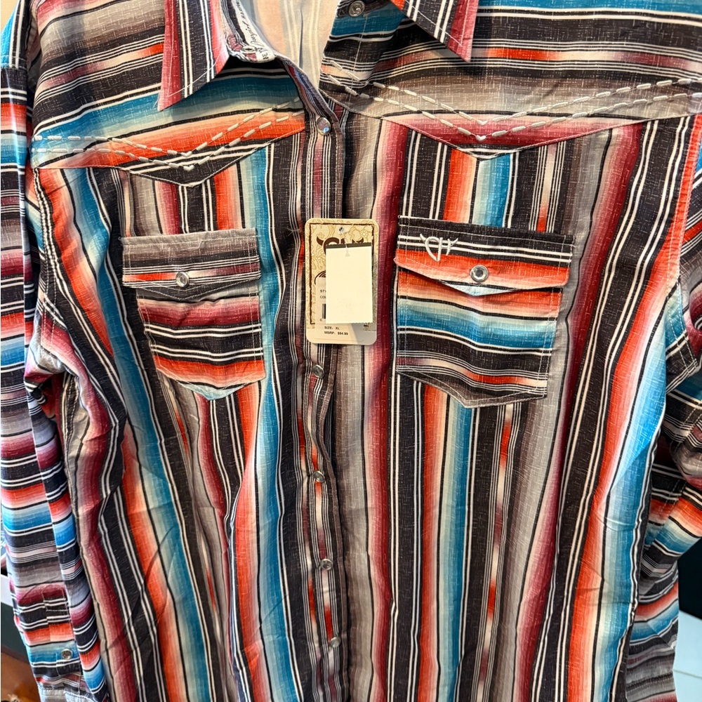 Striped Multicolor Button Down Shirt